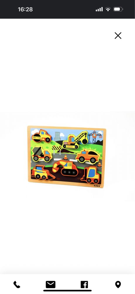 Puzzle tip Montessori educational din lemn Utilaje NOU