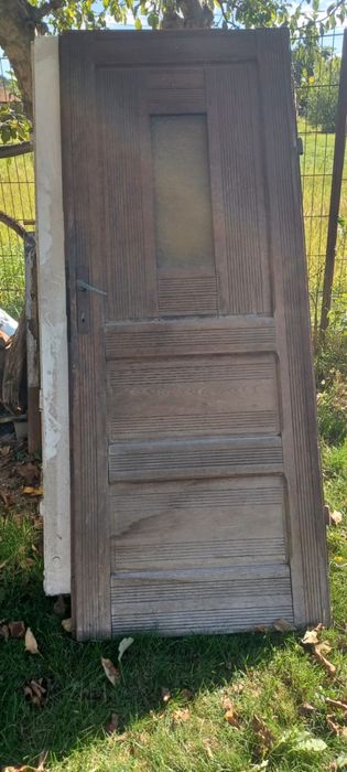 Ușă exterior din stejar masiv – vintage, cca 40 de ani