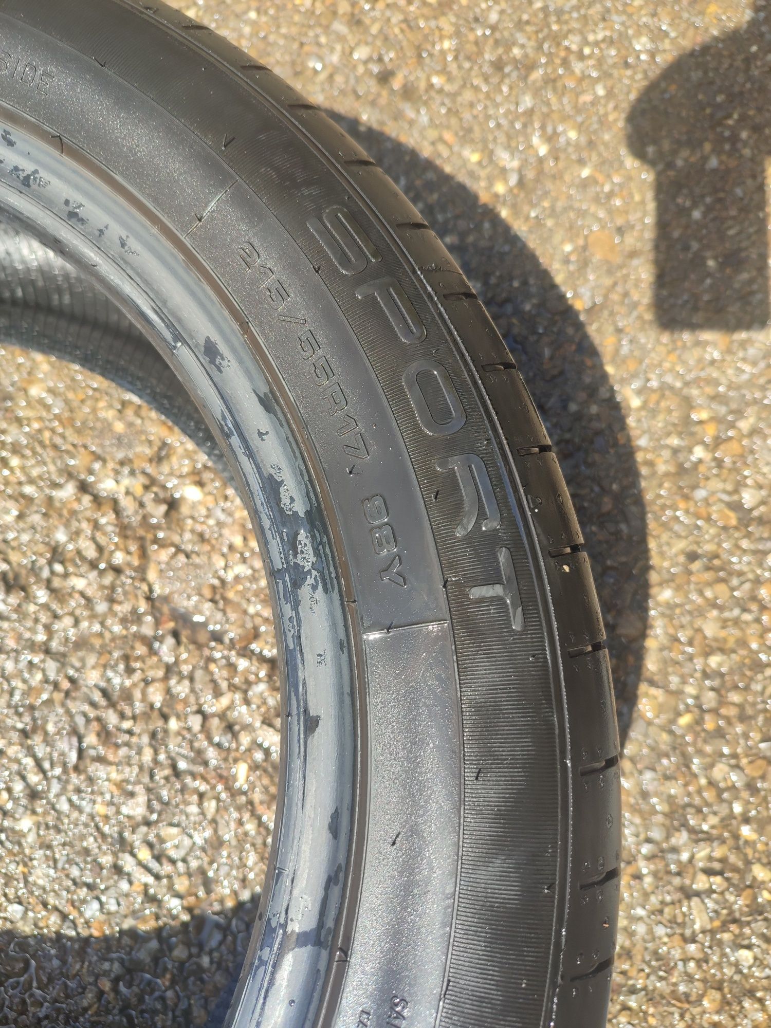 215/55/17" 2бр Dunlop sport,dot4822,7mm