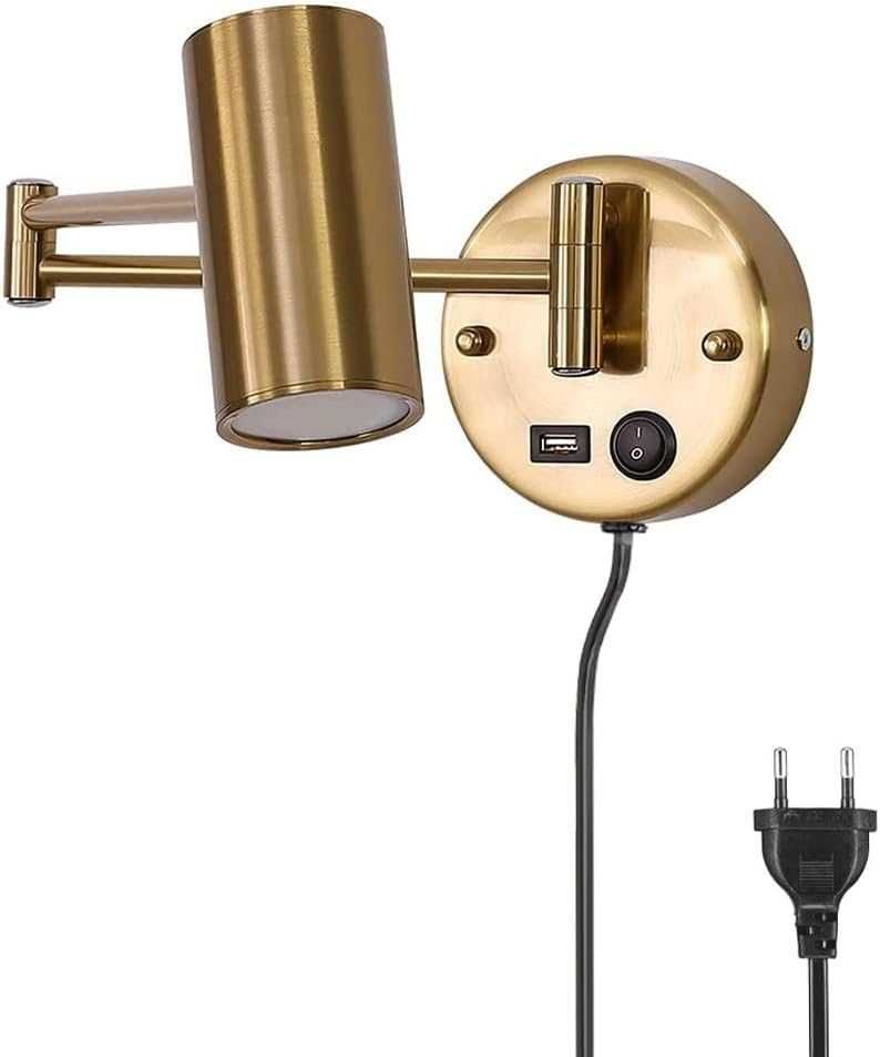 НОВA! LED лампа за стена 7W с гъвкаво рамо и ключ, 2 бр/к-кт