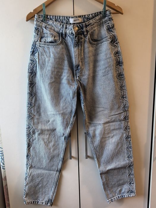 Blugi albaștri cu model pe picior, Reserved, măsura 38