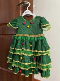 Продам платье Елочки для девочки 3-4 года