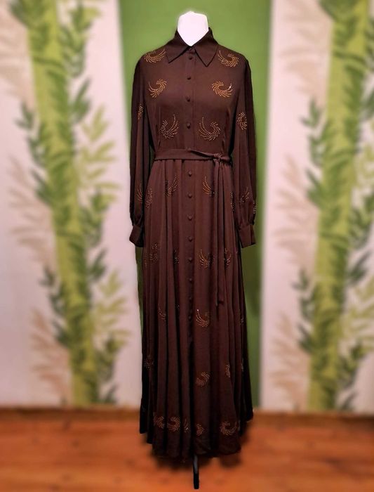 Rochie elegantă tip cămașă regular fit cu zirconiu,mărimea 46, PINKO