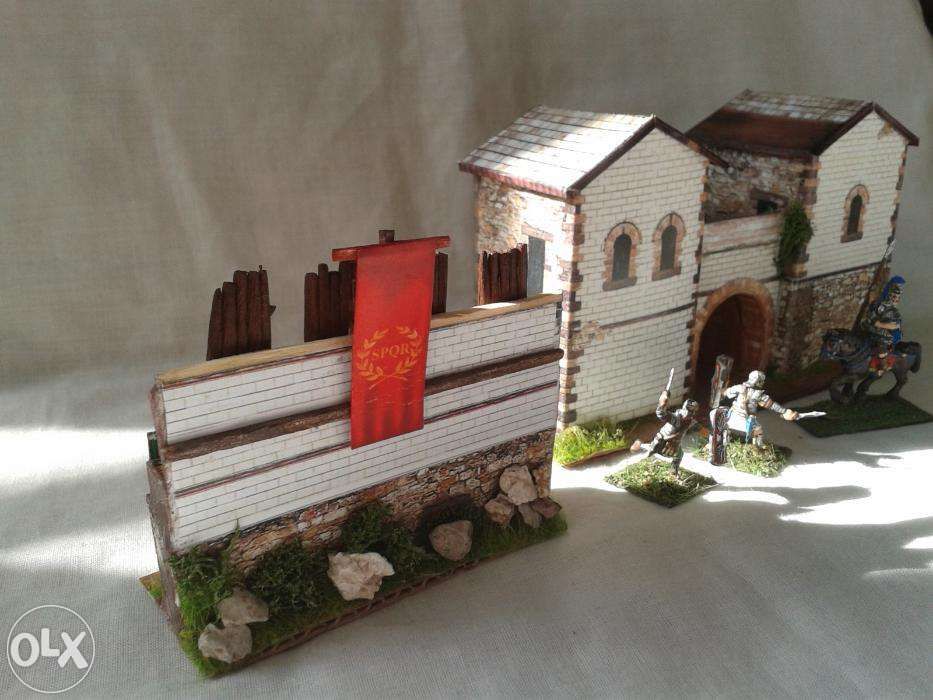 Macheta zid castru roman piatra, 1:86, diorama