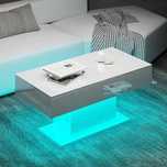 LED лед холна маса модерни маси с 16 цвята LED светлини, Бяла и Черна