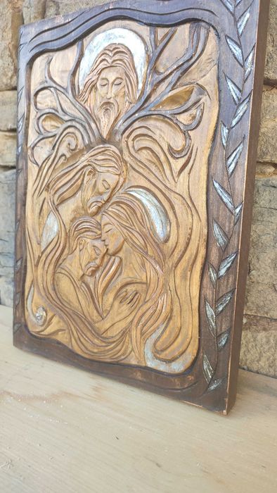 Дърворезба "Любовта на Бога" - Арт изкуство, уникален подарък