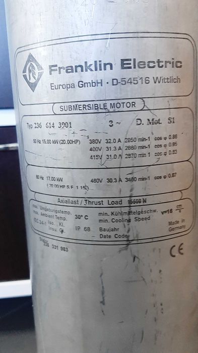 Насос скважинный ,погружной (380 В подключение,про-во Бельгия)
