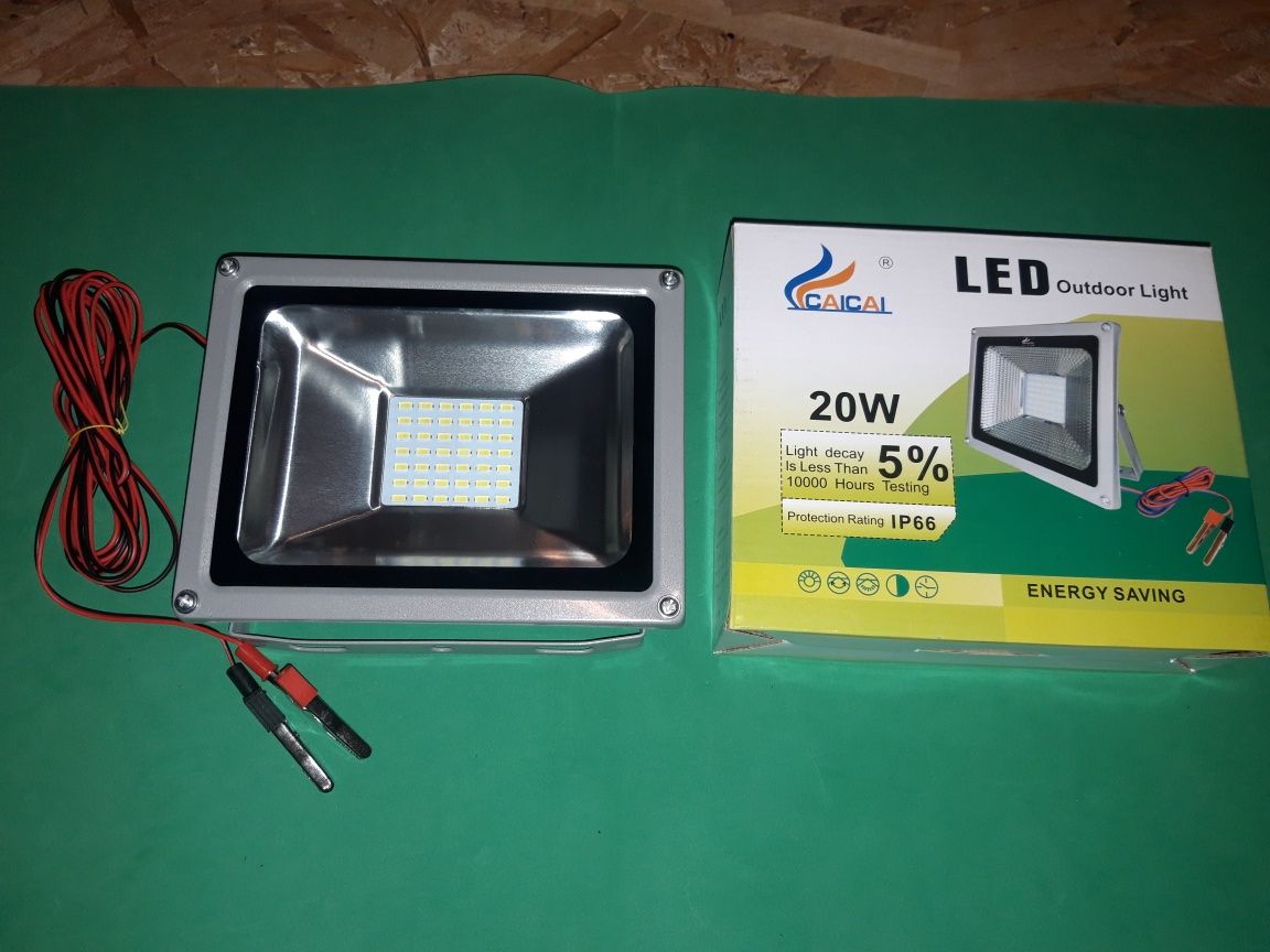 Proiector led 12v / 20w lumina alba camping, pescuit rezistent la apa!