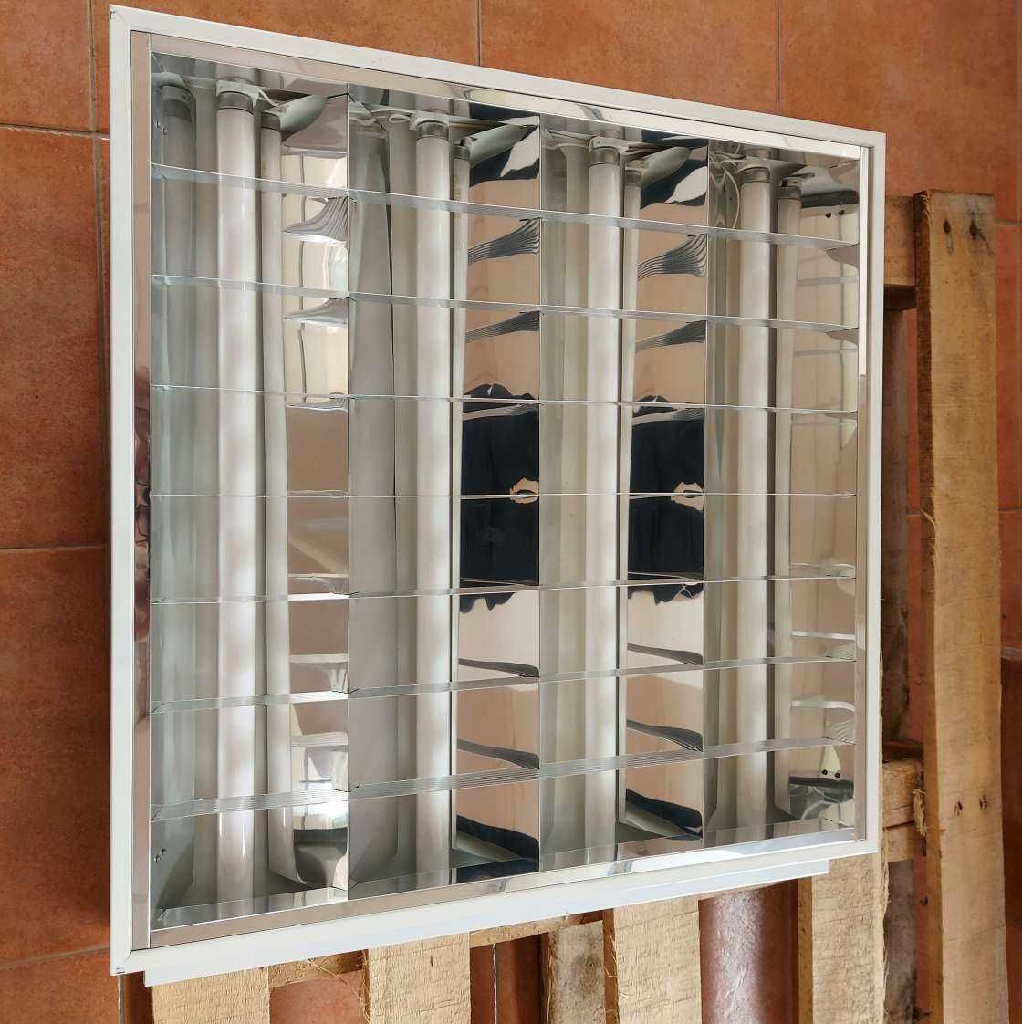 Луминисцентно оветително тяло, окачен таван, 4x18w, 60x60см