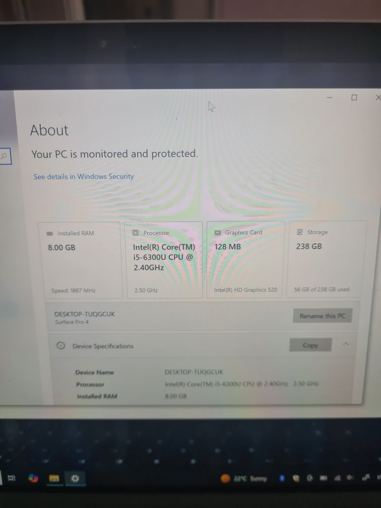 Microsoft Surface pro 4 8gram
