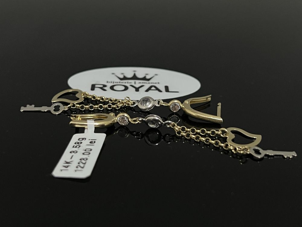 Bijuteria Royal CB : Cercei lungi aur 14k 3,58 grame