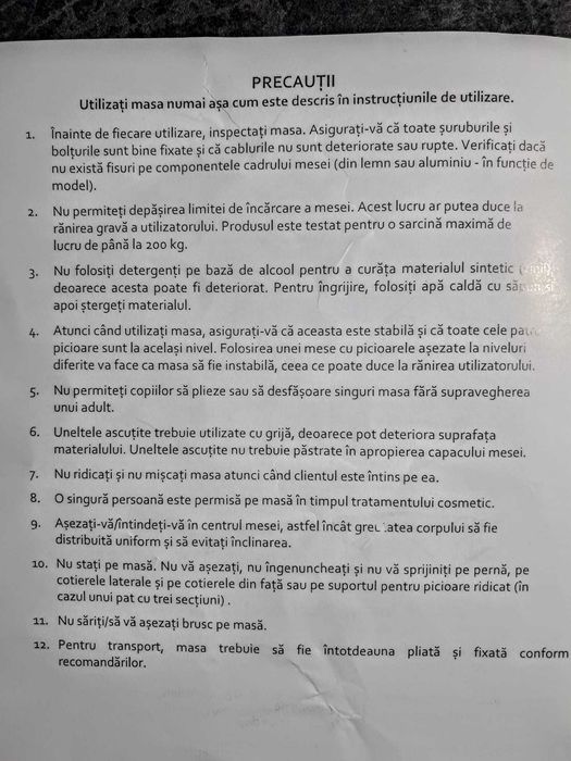 Masă masaj și cosmetică cadru aluminiu 3 secțiuni pliabilă