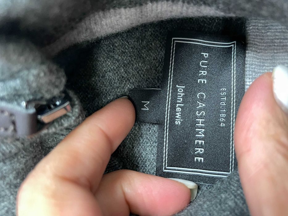 JOHN LEWIS размер M мъжки кашмирен пуловер 100% КАШМИР сив