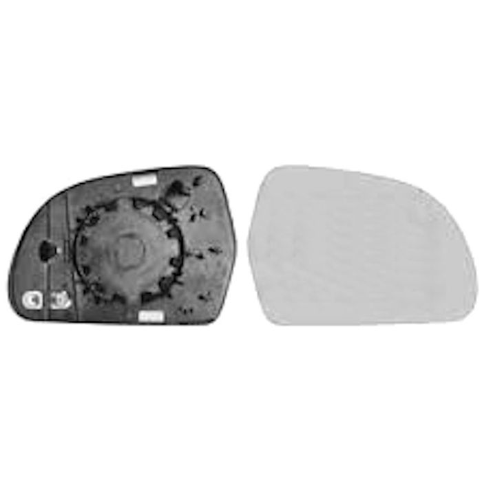 Geam oglinda exterioara Audi A3 08-10, A4/S4 Combi 08-10/Sedan 07-09, A5/S5 08-10, A6 08-11, A8 07-10, Q3 11-15/15-18; Skoda Octavia 2 08-13, Superb 08-13; dreapta, crom, incalzire, convexa, 4F0857536AE
