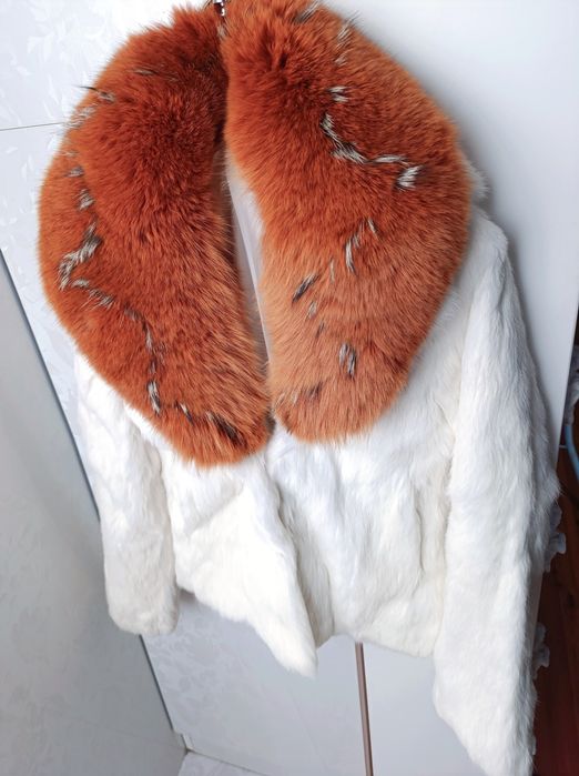 Палто от естествен косъм чинчила и лисица