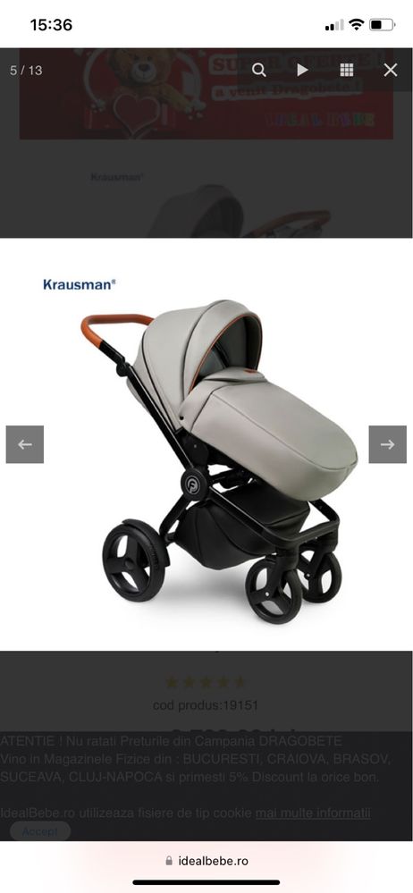 Krausman - Carucior 3 in 1 Topaz Lux Grey