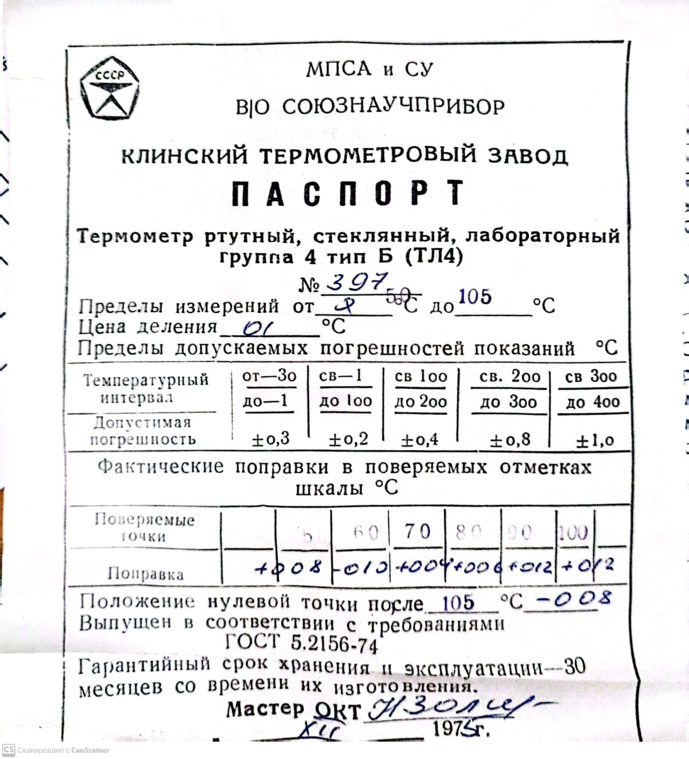 Продам термометр лабораторный