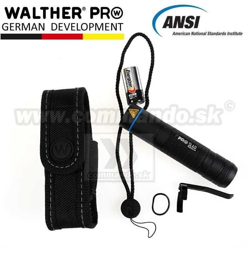 Фенер Walther Германия Pro SL40 LED в комплект с калъф за колан !