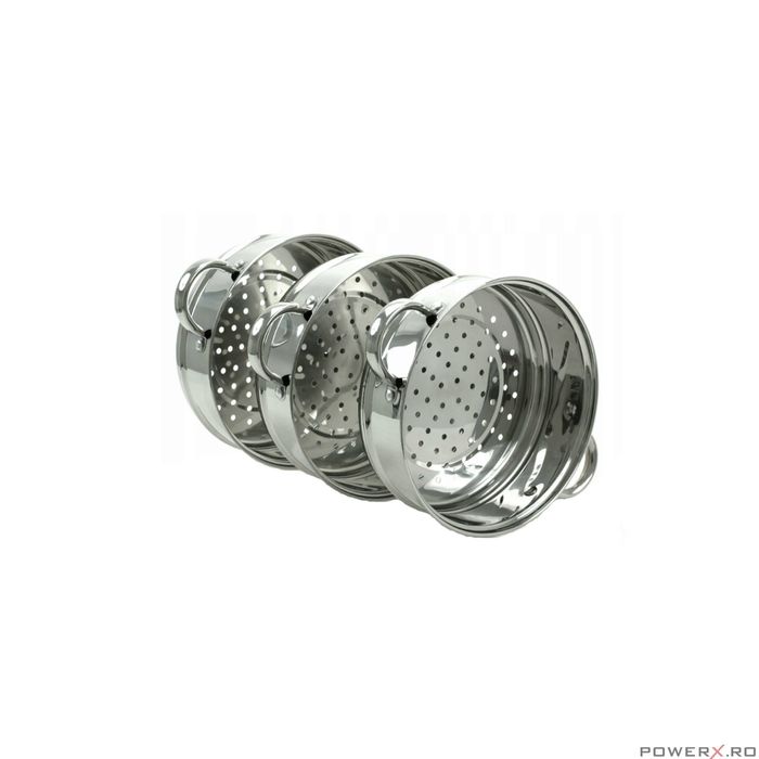 Set de 5 piese, oala pentru fiert cu abur, inox, 24 cm 5 litri