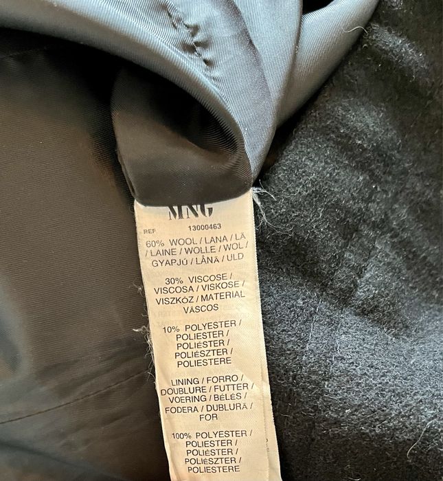 Palton de lana cu doua randuri de nasturi Mango