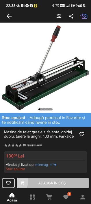 Masina de taiat gresie si faianta, ghidaj dublu, taiere la unghi, 400