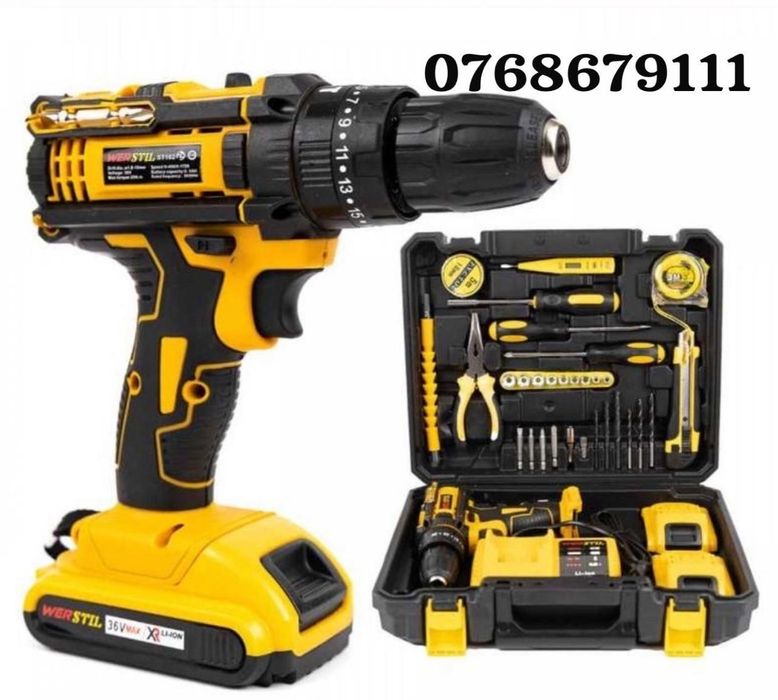 Autofiletanta Bormasina Set cu acesorii + 2 acumulatori 36V 5Ah