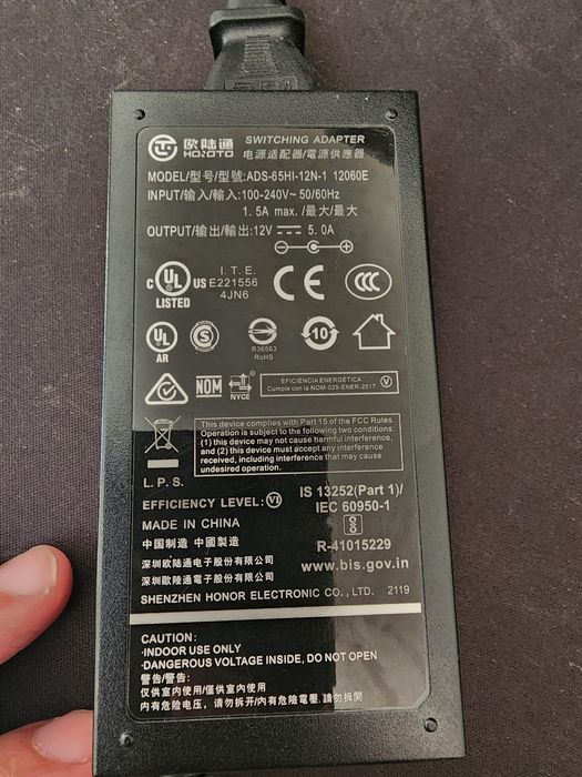 Блок питания 12v-5a,  ADS-65HI-12N-1 12060E