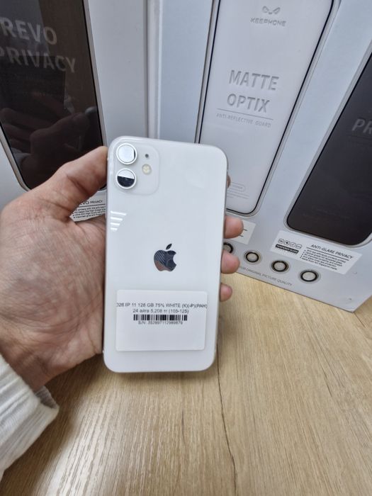 Iphone 11 128 gb 75% white pintel kz munaily