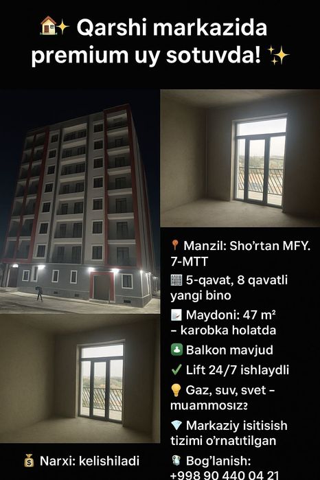 Shahar markazidan srochna uy sotiladi