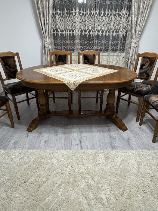 Black friday masa din lemn masiv sufragerie