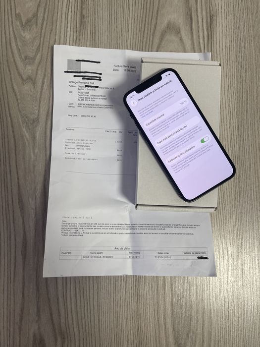 Iphone 12 128Gb impecabil ,garantie 09/2027(factura Orange)