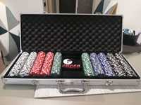 Vând Set poker 500 piese - produs nou (servieta poker)