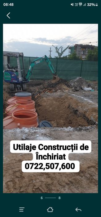 Închirieri Utilaje Construcții  Bucuresti-Ilfov Miniexcavator si Bobc