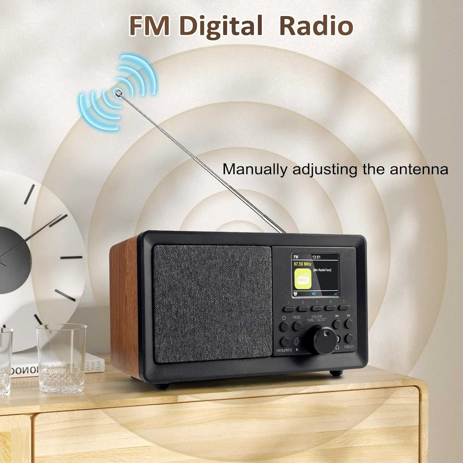 DAB+ и FM цифрово радио с Bluetooth от BIAOQINBO цветен дисплей
