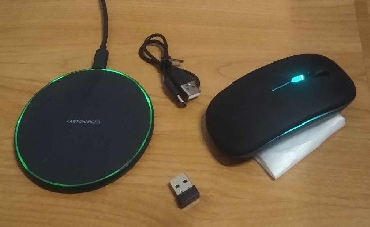 Set pad wireless telefon fast charger 100W + mouse reincarcabil - UK