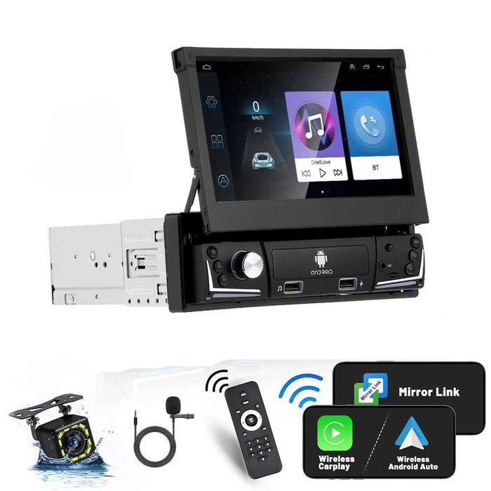 Мултимедия с Прибиращ се 7 инчов IPS Екран – Android Auto, CarPlay