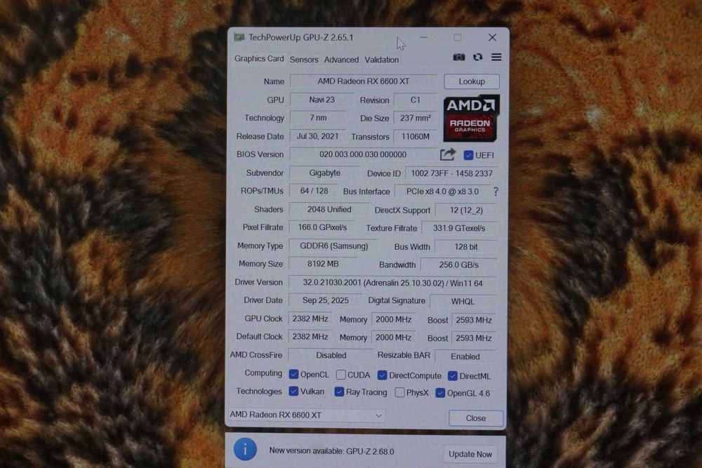 Видеокарта GPU RX 6600 XT 8GB Gigabyte AMD RADEON / Вкл.ДДС