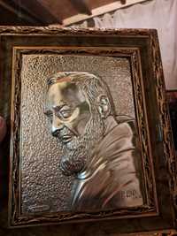 Tablou argint Padre Pio