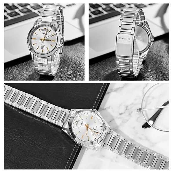 Часовник CASIO 5336 MTP-1370 Мъжки аналогов сребрист JAPAN с дата ден