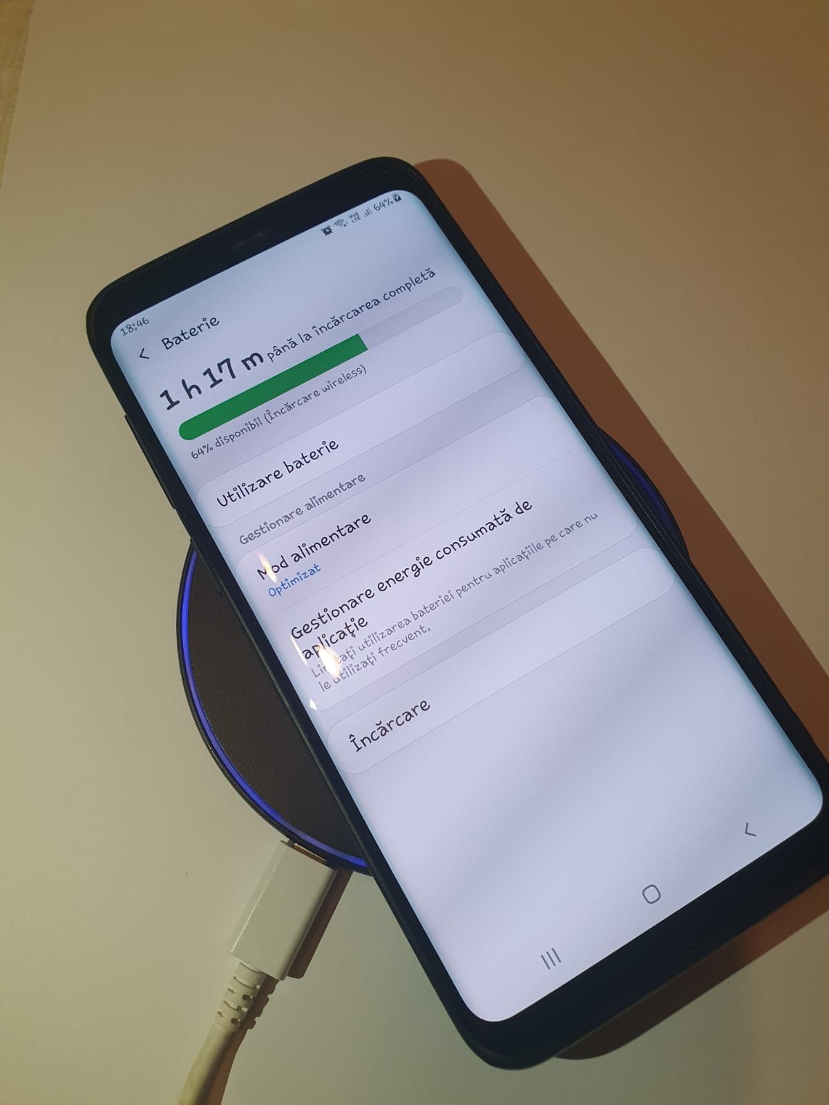 Încărcător wireless Samsung s8, s9, s10, s20, s21, pt mufa micro usb.