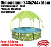 Piscina Bestway Familie Copii Acoperis Cadru Metal 244x51cm LIVR GRAT