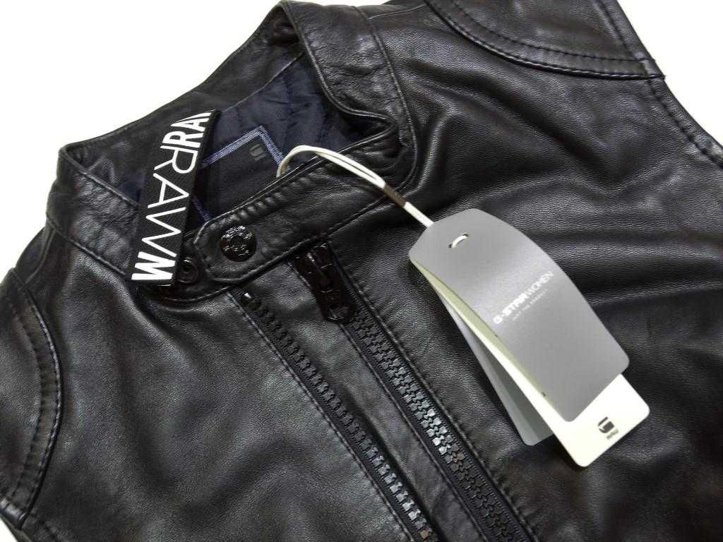 Намален Нов G-star 5620 Custom Zip Leather Дамски Елек Естествена Кожa