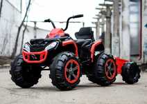 ATV electric pentru copii Offroad 2x35W 12V cu remorca inclusa #RED