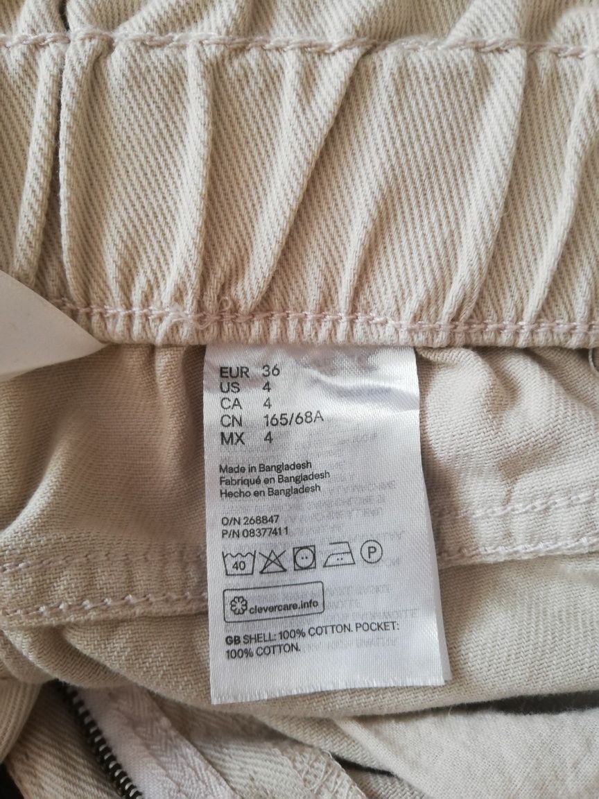 Pantaloni scurți bej talie înaltă H&M, Noi, S