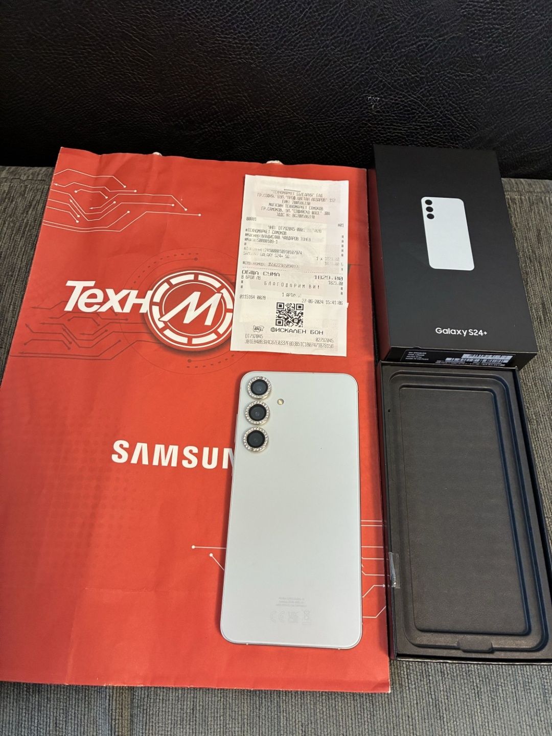 КАТО НОВ 256GB Samsung S24 Plus + Техномаркет Гаранция '26 Gray