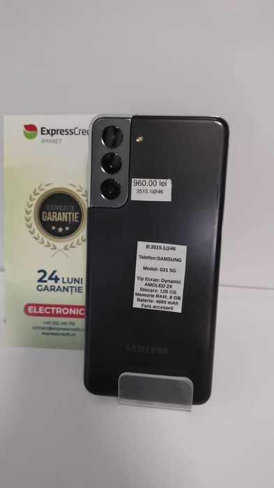 (AG 35) Telefon Samsung S21 5G B.3515 (AG 46)/ Garantie 2 ani/ 960 lei