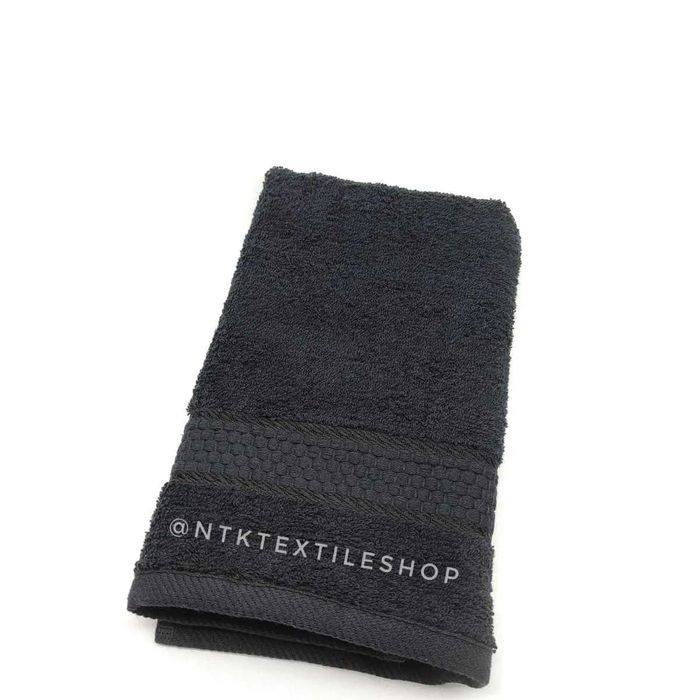 Полотенца, полотенце махровое, чёрное банное ручное логотипы барбершоп