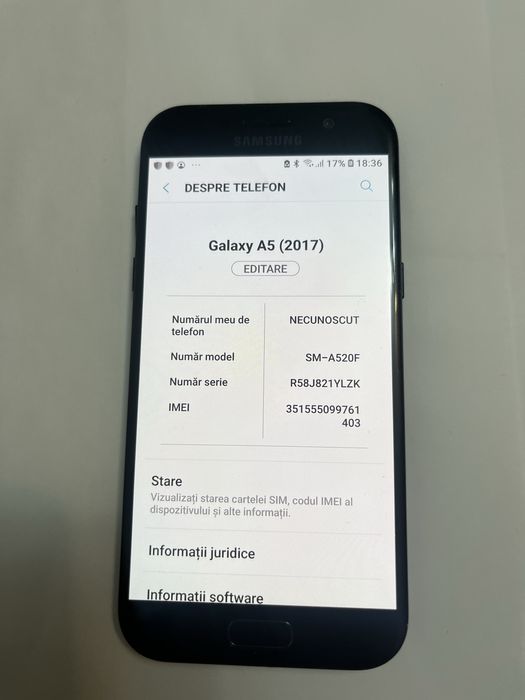 Samsung A5 2017 32 Gb 3Gb/ram functional stare buna