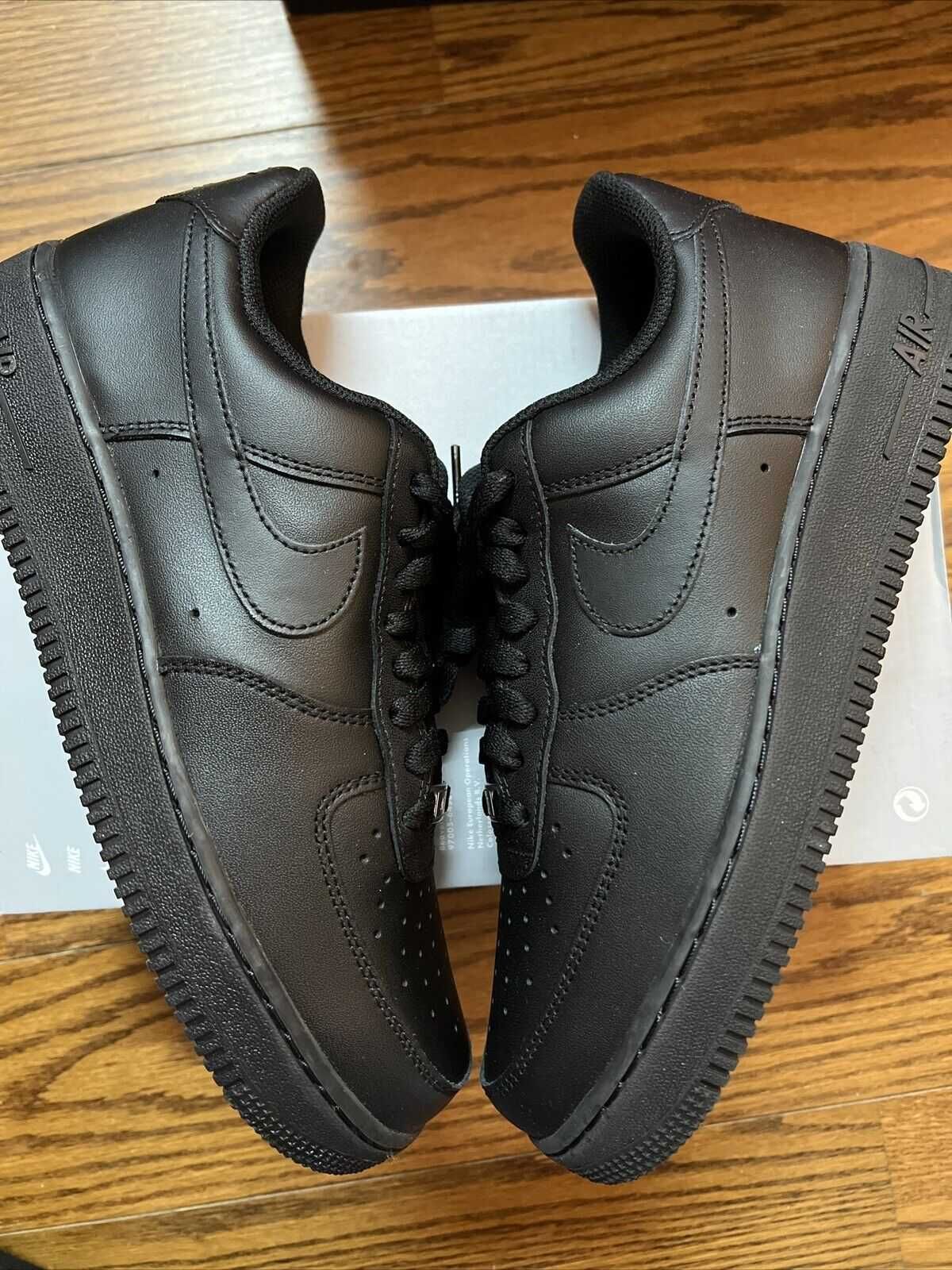 NIKE Air Force 1 Triple Black Low Adidasi Baieti Casual