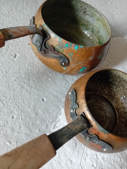 Oale din cupru.  Set oale din cupru